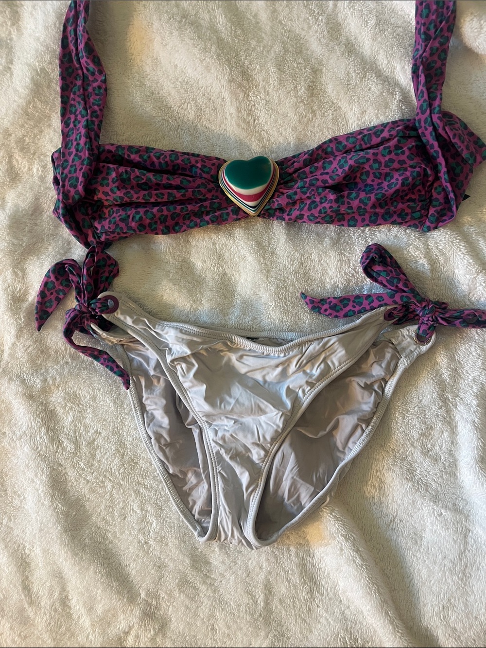 Despi for Victoria’s Secret Leopard Print Tie Bikini Top with Bottoms
